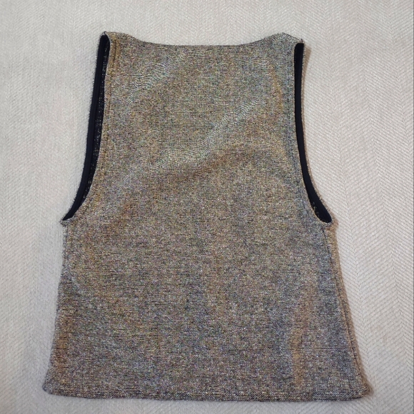 ZARA Knit Gold Metallic Tank top - Large - Picture 3 of 4